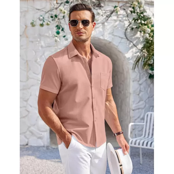 COOFANDY Mens Short Sleeve Shirts Casual Button Down Shirts Summer Beach Shirt Wrinkle Free