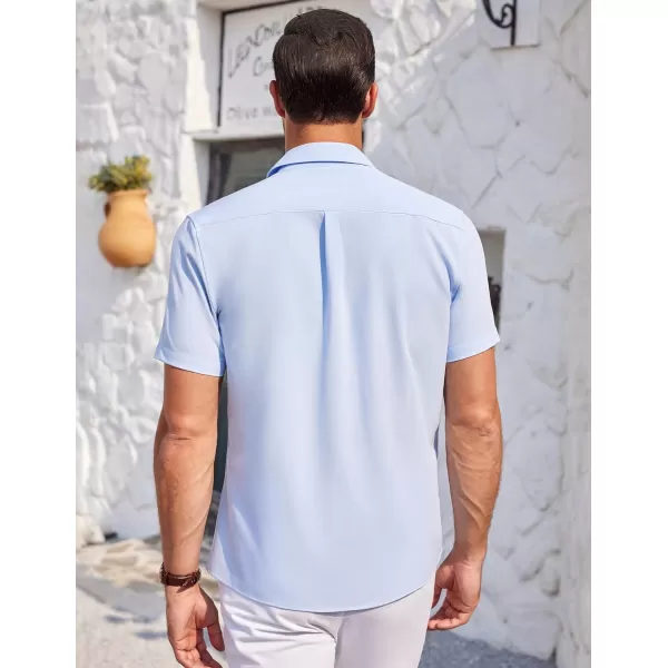 COOFANDY Mens Short Sleeve Shirts Casual Button Down Shirts Summer Beach Shirt Wrinkle Free