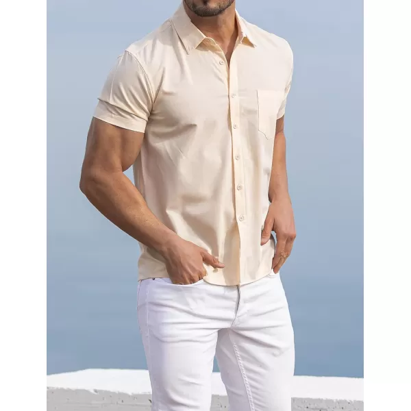 COOFANDY Mens Short Sleeve Shirts Casual Button Down Shirts Summer Beach Shirt Wrinkle Free