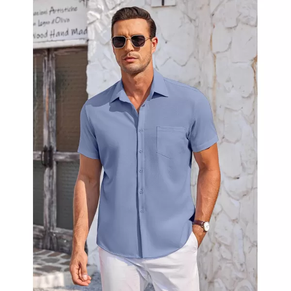 COOFANDY Mens Short Sleeve Shirts Casual Button Down Shirts Summer Beach Shirt Wrinkle Free