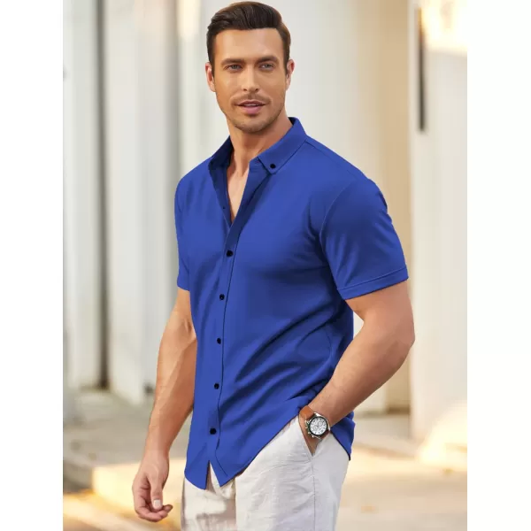 COOFANDY Men's Short Sleeve Wrinkle Free Shirt Button Down Casual Summer Dress Shirts