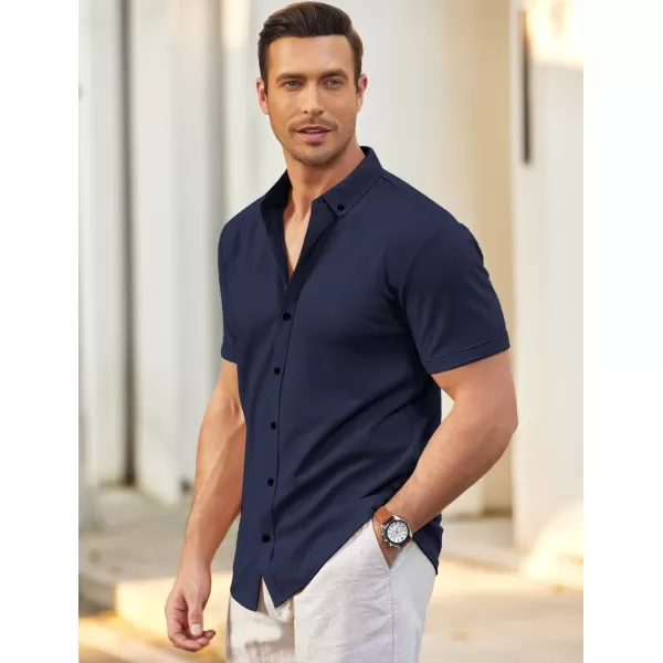 COOFANDY Men's Short Sleeve Wrinkle Free Shirt Button Down Casual Summer Dress Shirts