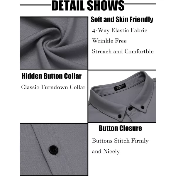 COOFANDY Men's Short Sleeve Wrinkle Free Shirt Button Down Casual Summer Dress Shirts