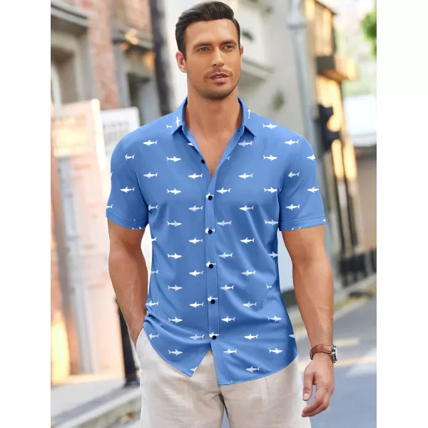 COOFANDY Men's Short Sleeve Wrinkle Free Shirt Button Down Casual Summer Dress Shirts
