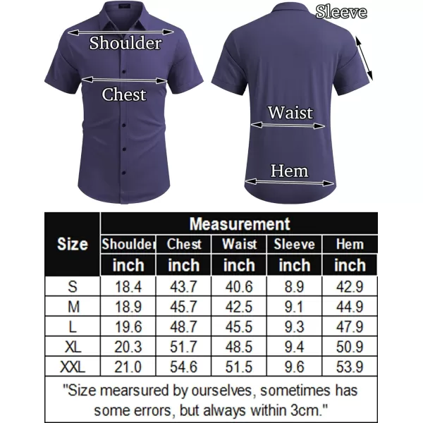 COOFANDY Men's Short Sleeve Wrinkle Free Shirt Button Down Casual Summer Dress Shirts