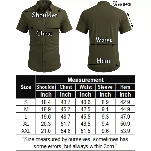 COOFANDY Men's Short Sleeve Wrinkle Free Shirt Button Down Casual Summer Dress Shirts