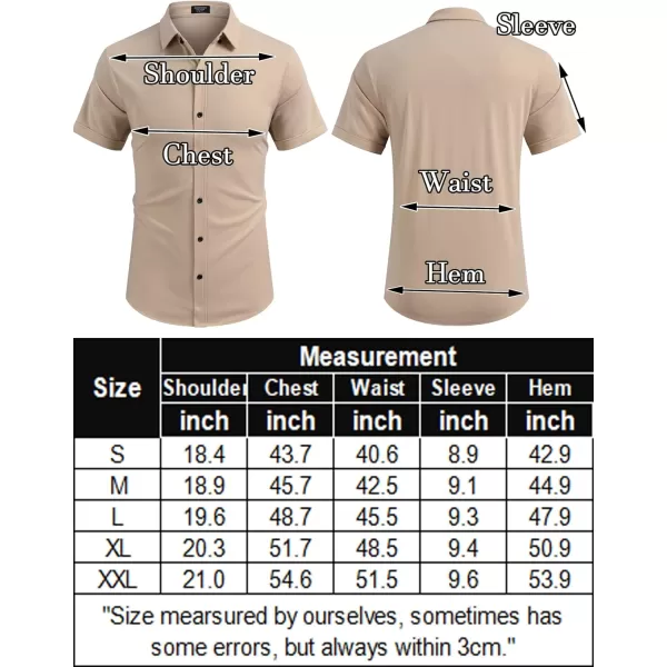 COOFANDY Men's Short Sleeve Wrinkle Free Shirt Button Down Casual Summer Dress Shirts