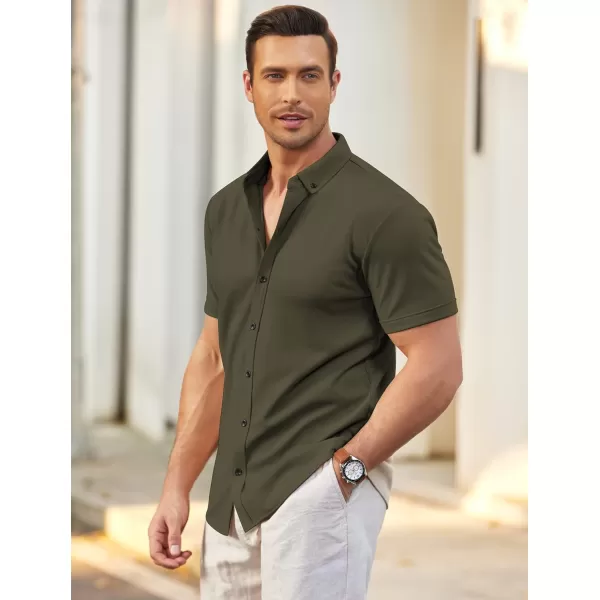COOFANDY Men's Short Sleeve Wrinkle Free Shirt Button Down Casual Summer Dress Shirts