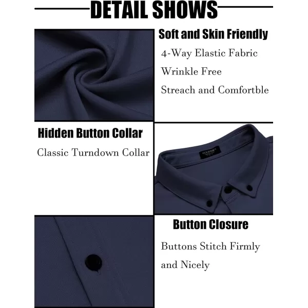 COOFANDY Men's Short Sleeve Wrinkle Free Shirt Button Down Casual Summer Dress Shirts