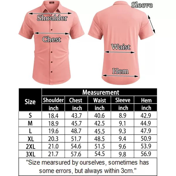COOFANDY Men's Short Sleeve Wrinkle Free Shirt Button Down Casual Summer Dress Shirts