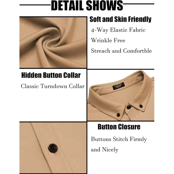 COOFANDY Men's Short Sleeve Wrinkle Free Shirt Button Down Casual Summer Dress Shirts