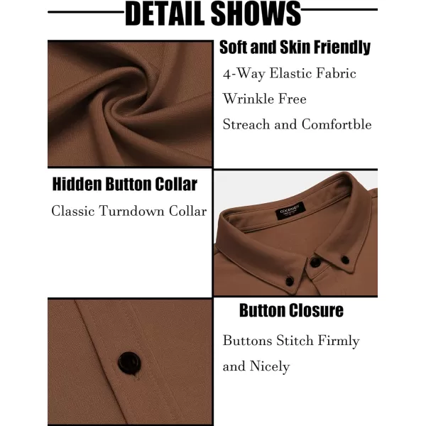 COOFANDY Men's Short Sleeve Wrinkle Free Shirt Button Down Casual Summer Dress Shirts)