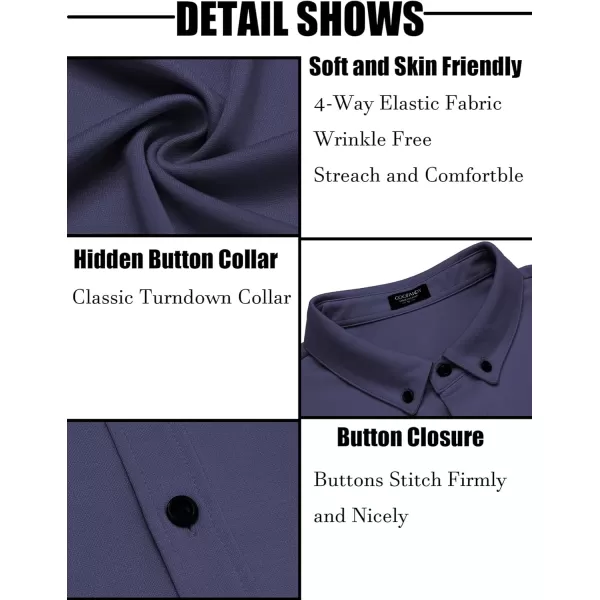 COOFANDY Men's Short Sleeve Wrinkle Free Shirt Button Down Casual Summer Dress Shirts