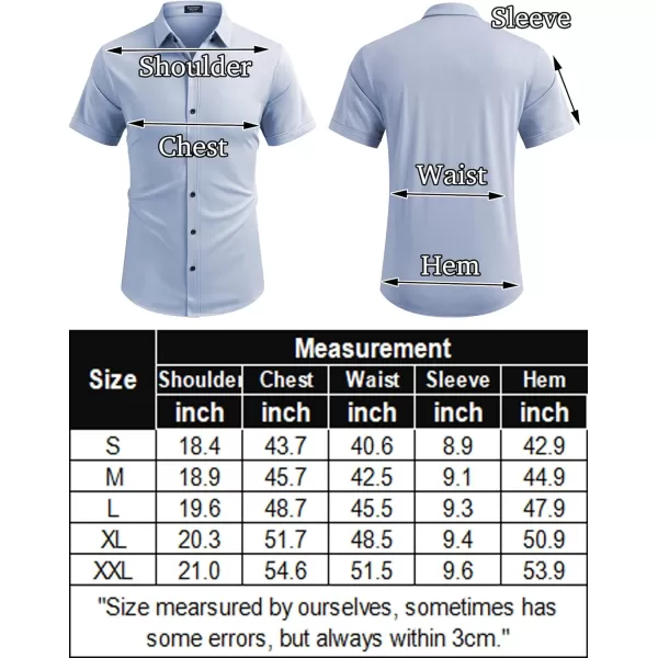 COOFANDY Men's Short Sleeve Wrinkle Free Shirt Button Down Casual Summer Dress Shirts