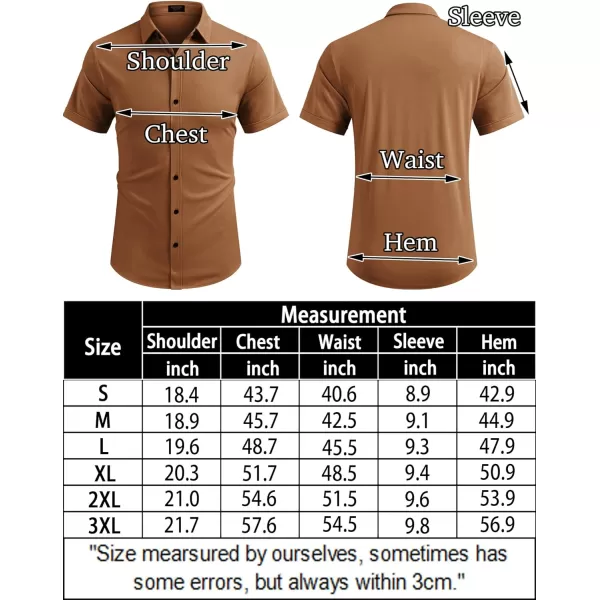 COOFANDY Men's Short Sleeve Wrinkle Free Shirt Button Down Casual Summer Dress Shirts