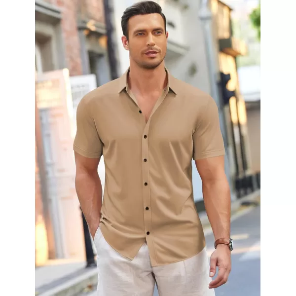 COOFANDY Men's Short Sleeve Wrinkle Free Shirt Button Down Casual Summer Dress Shirts