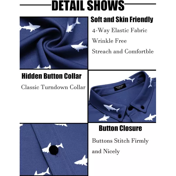 COOFANDY Men's Short Sleeve Wrinkle Free Shirt Button Down Casual Summer Dress Shirts