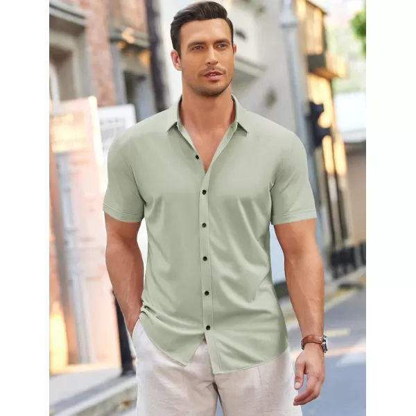 COOFANDY Men's Short Sleeve Wrinkle Free Shirt Button Down Casual Summer Dress Shirts