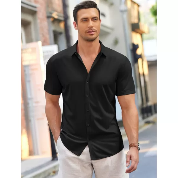 COOFANDY Men's Short Sleeve Wrinkle Free Shirt Button Down Casual Summer Dress Shirts