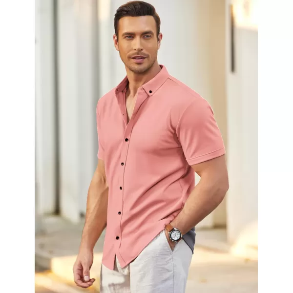 COOFANDY Men's Short Sleeve Wrinkle Free Shirt Button Down Casual Summer Dress Shirts
