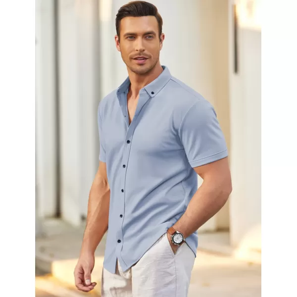 COOFANDY Men's Short Sleeve Wrinkle Free Shirt Button Down Casual Summer Dress Shirts