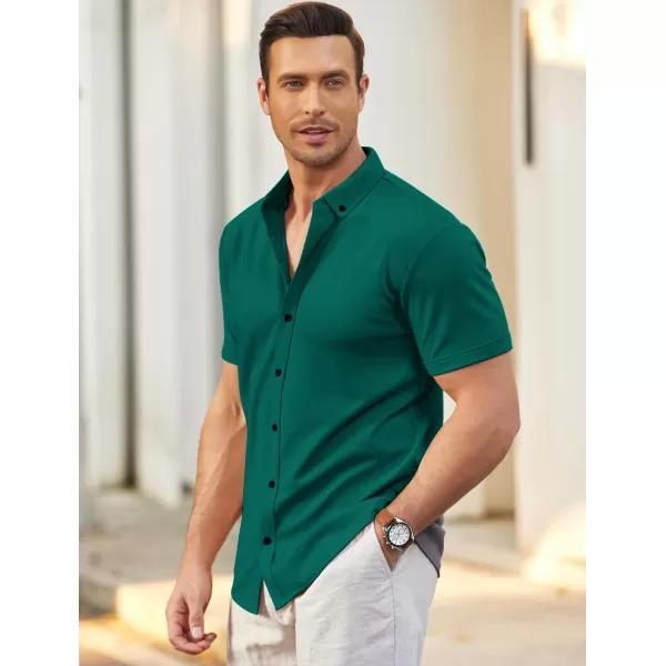 COOFANDY Men's Short Sleeve Wrinkle Free Shirt Button Down Casual Summer Dress Shirts