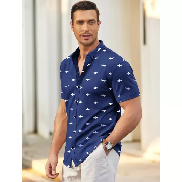 COOFANDY Men's Short Sleeve Wrinkle Free Shirt Button Down Casual Summer Dress Shirts