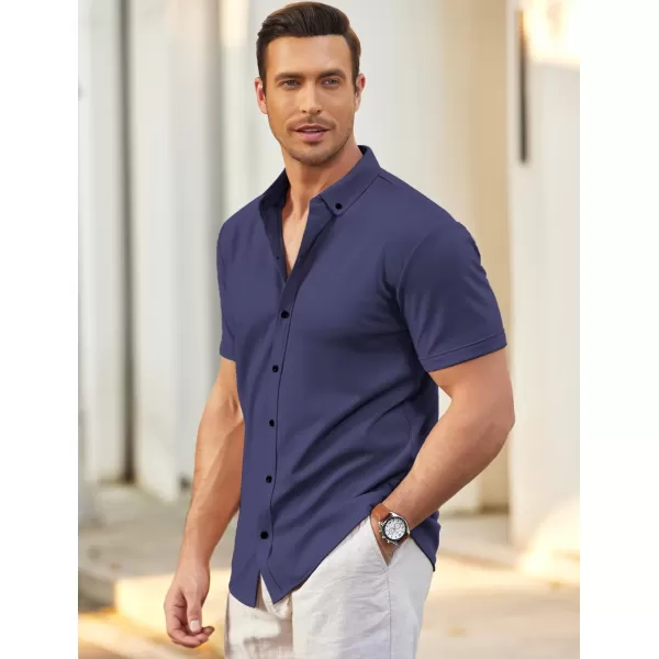 COOFANDY Men's Short Sleeve Wrinkle Free Shirt Button Down Casual Summer Dress Shirts