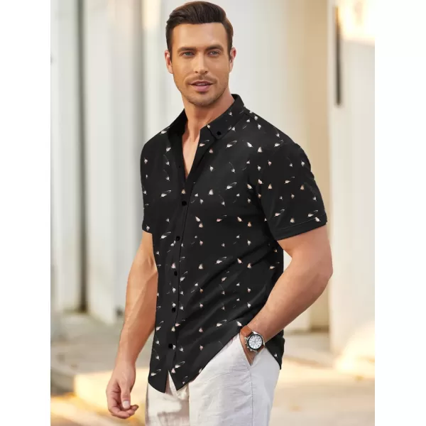 COOFANDY Men's Short Sleeve Wrinkle Free Shirt Button Down Casual Summer Dress Shirts