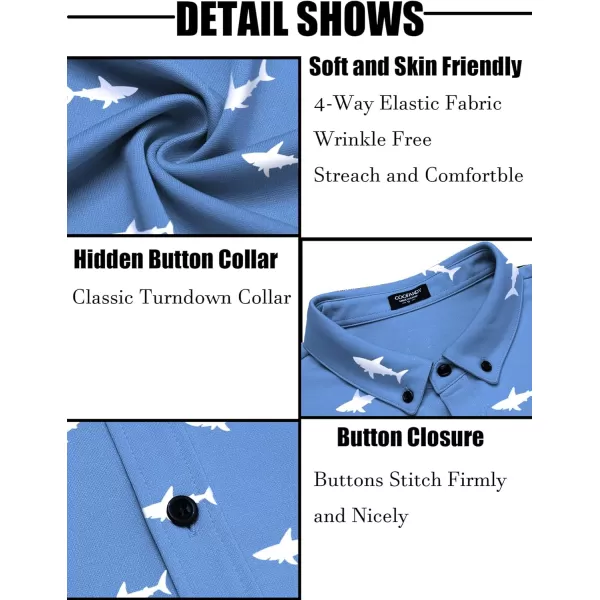 COOFANDY Men's Short Sleeve Wrinkle Free Shirt Button Down Casual Summer Dress Shirts