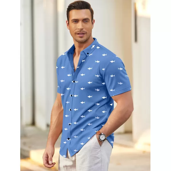 COOFANDY Men's Short Sleeve Wrinkle Free Shirt Button Down Casual Summer Dress Shirts