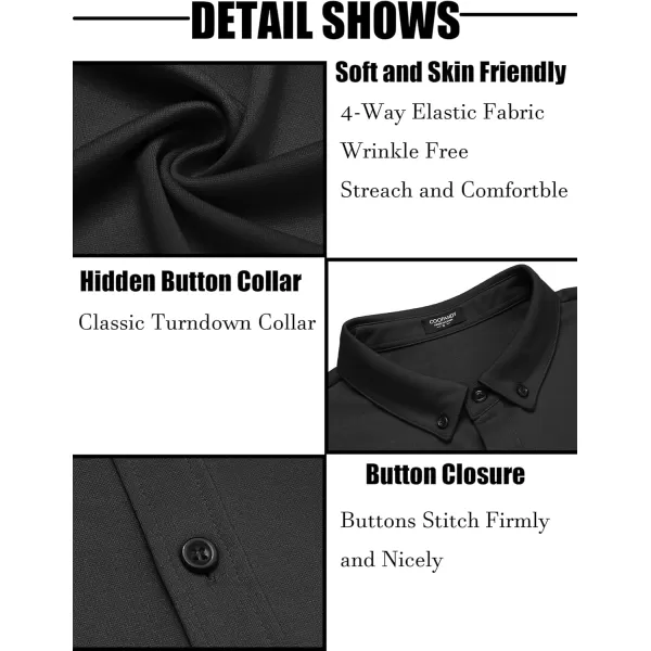 COOFANDY Men's Short Sleeve Wrinkle Free Shirt Button Down Casual Summer Dress Shirts