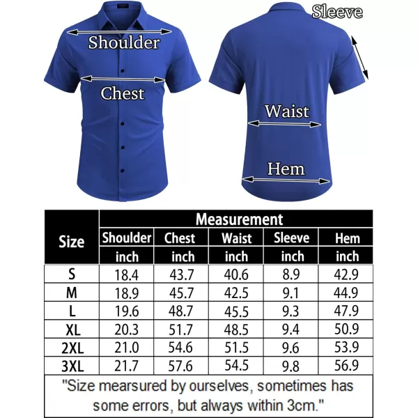 COOFANDY Men's Short Sleeve Wrinkle Free Shirt Button Down Casual Summer Dress Shirts