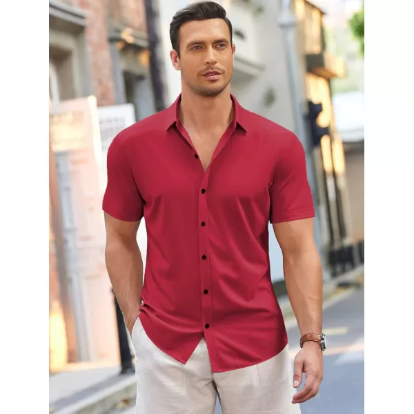 COOFANDY Men's Short Sleeve Wrinkle Free Shirt Button Down Casual Summer Dress Shirts