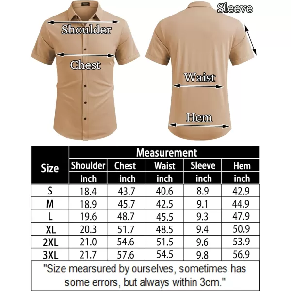 COOFANDY Men's Short Sleeve Wrinkle Free Shirt Button Down Casual Summer Dress Shirts
