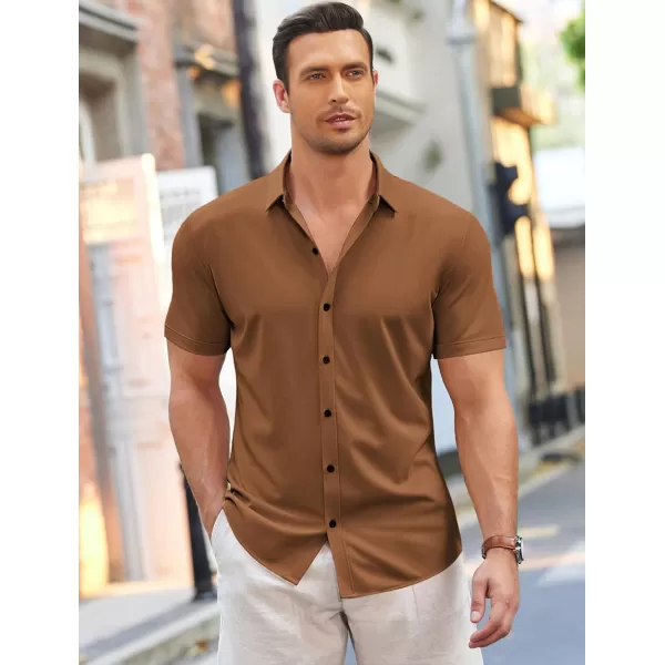 COOFANDY Men's Short Sleeve Wrinkle Free Shirt Button Down Casual Summer Dress Shirts