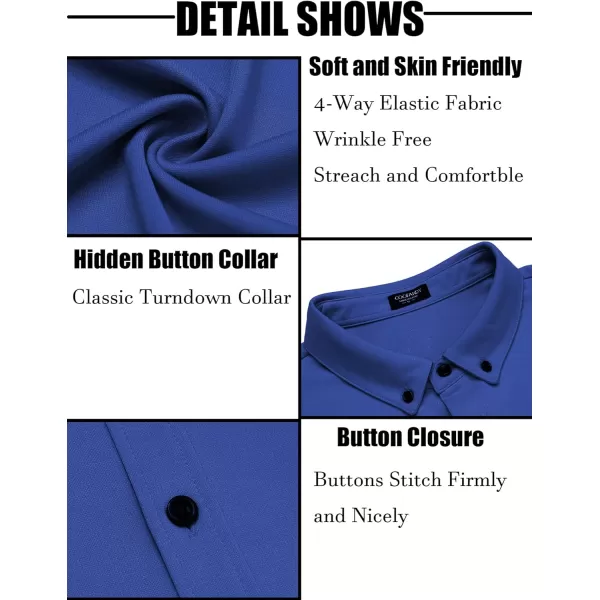 COOFANDY Men's Short Sleeve Wrinkle Free Shirt Button Down Casual Summer Dress Shirts