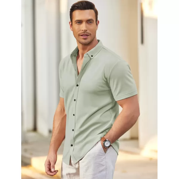 COOFANDY Men's Short Sleeve Wrinkle Free Shirt Button Down Casual Summer Dress Shirts