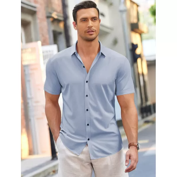 COOFANDY Men's Short Sleeve Wrinkle Free Shirt Button Down Casual Summer Dress Shirts