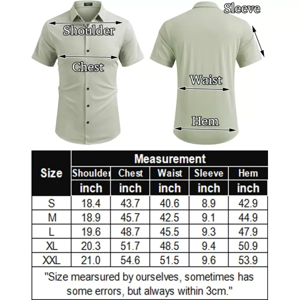 COOFANDY Men's Short Sleeve Wrinkle Free Shirt Button Down Casual Summer Dress Shirts