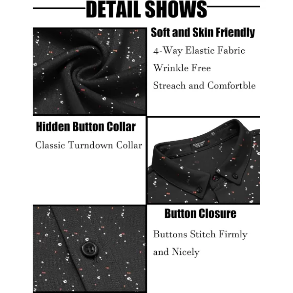 COOFANDY Men's Short Sleeve Wrinkle Free Shirt Button Down Casual Summer Dress Shirts