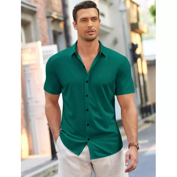 COOFANDY Men's Short Sleeve Wrinkle Free Shirt Button Down Casual Summer Dress Shirts