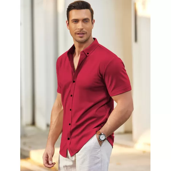COOFANDY Men's Short Sleeve Wrinkle Free Shirt Button Down Casual Summer Dress Shirts