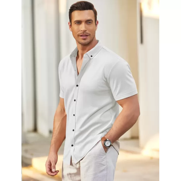 COOFANDY Men's Short Sleeve Wrinkle Free Shirt Button Down Casual Summer Dress Shirts