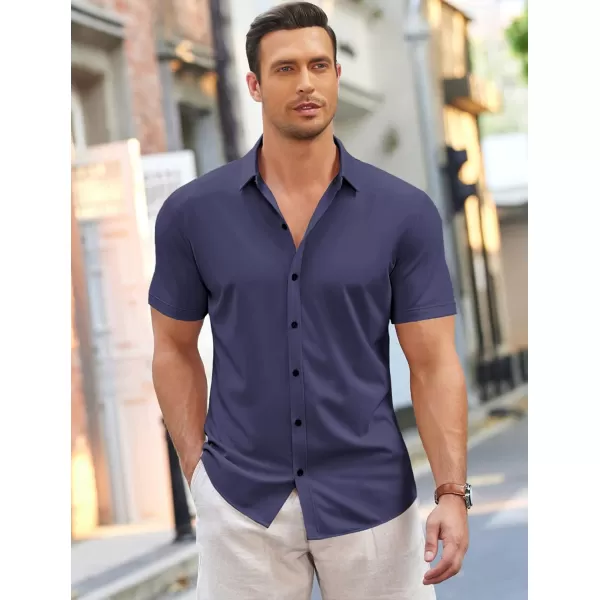 COOFANDY Men's Short Sleeve Wrinkle Free Shirt Button Down Casual Summer Dress Shirts