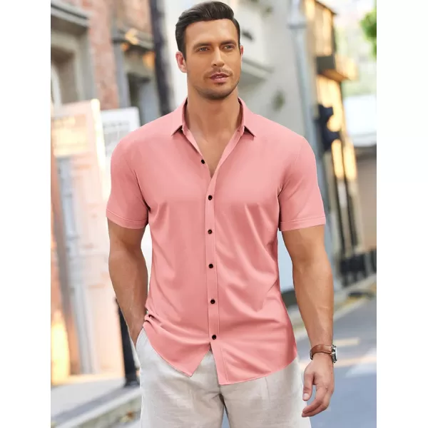 COOFANDY Men's Short Sleeve Wrinkle Free Shirt Button Down Casual Summer Dress Shirts