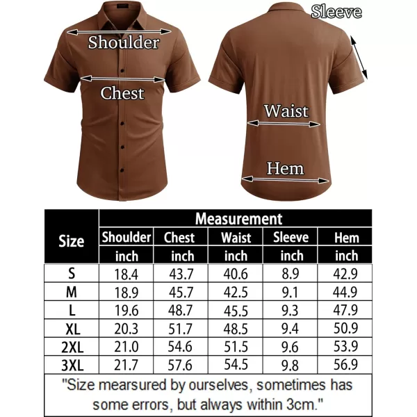 COOFANDY Men's Short Sleeve Wrinkle Free Shirt Button Down Casual Summer Dress Shirts)