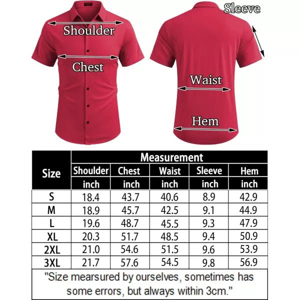 COOFANDY Men's Short Sleeve Wrinkle Free Shirt Button Down Casual Summer Dress Shirts