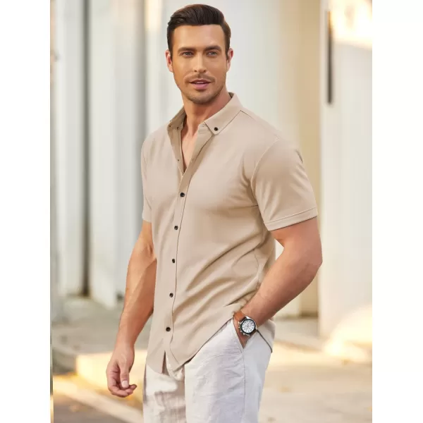 COOFANDY Men's Short Sleeve Wrinkle Free Shirt Button Down Casual Summer Dress Shirts