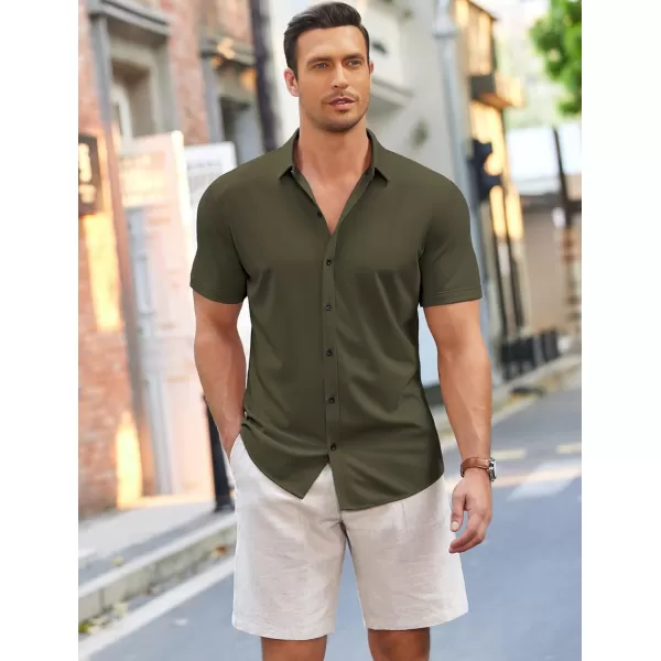 COOFANDY Men's Short Sleeve Wrinkle Free Shirt Button Down Casual Summer Dress Shirts